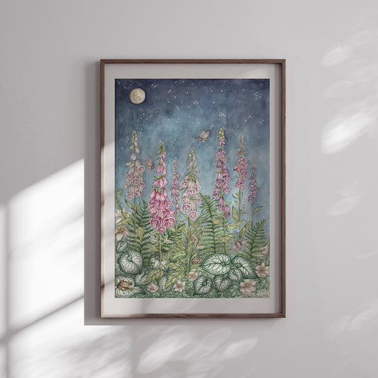 'Foxglove Fable' Art Print