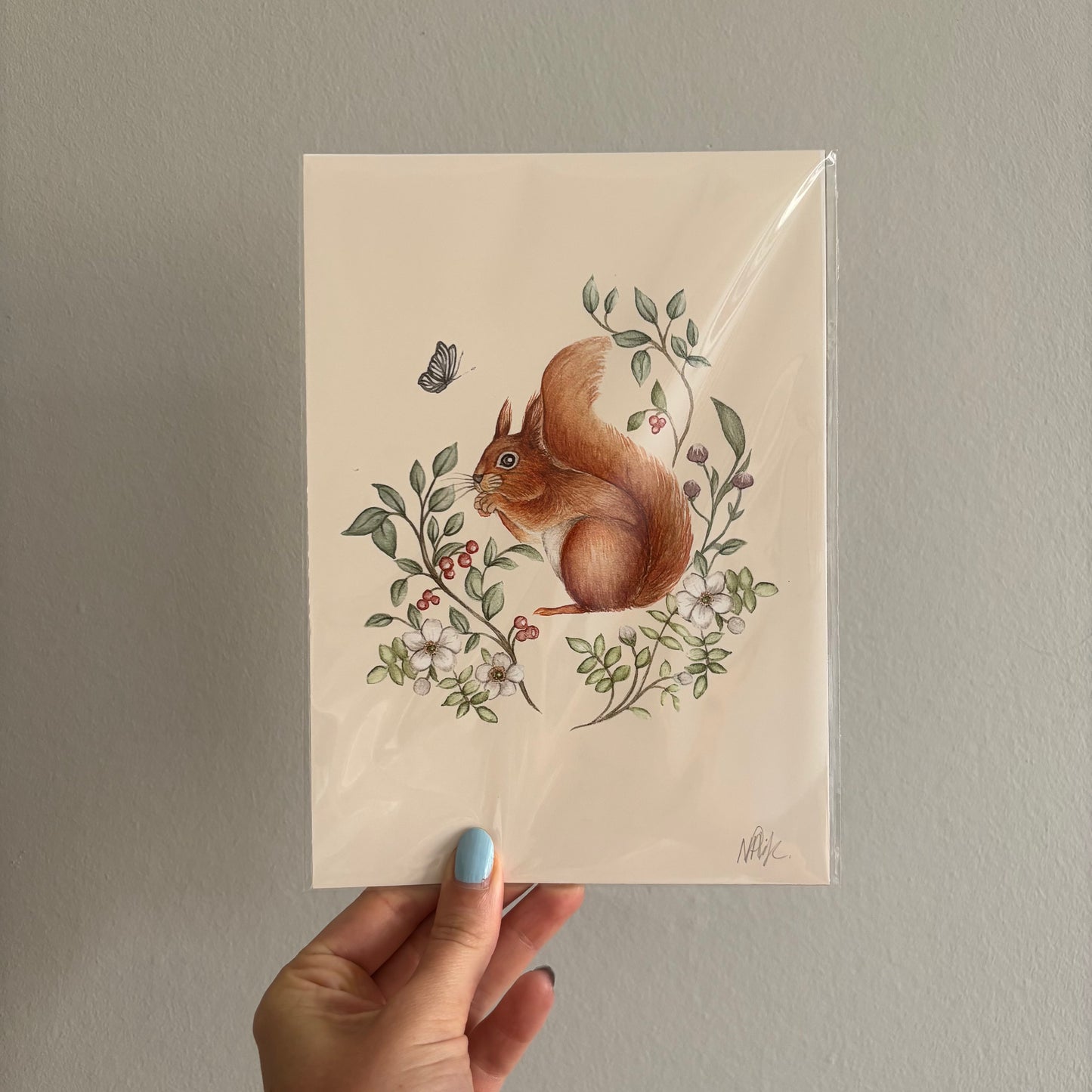 'Red Squirrel' A5 Art Print